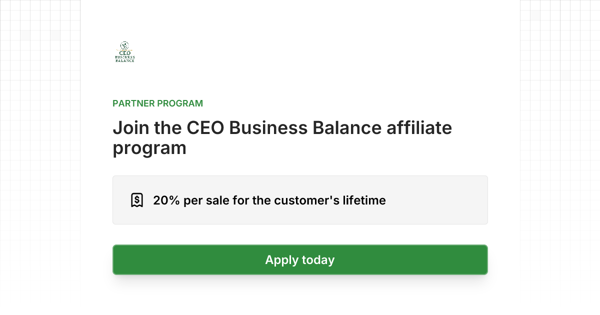 CEO Business Balance Affiliate Program | Dub