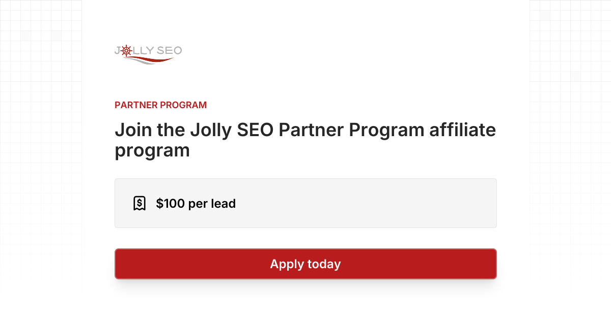 Jolly SEO Partner Program Affiliate Program | Dub