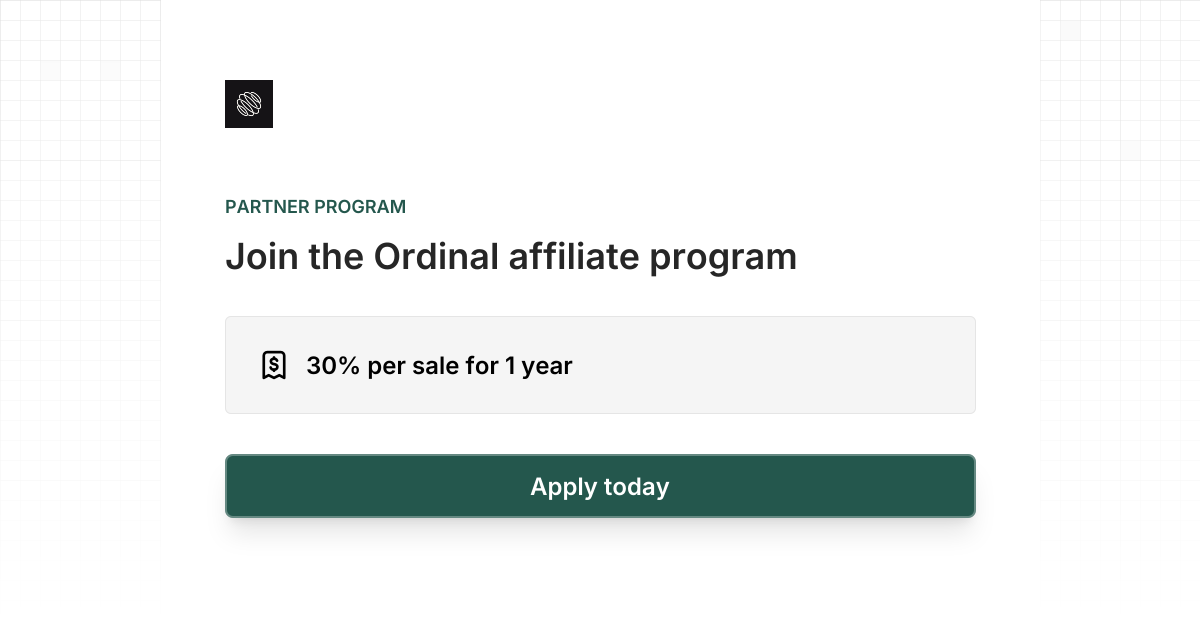 Ordinal Affiliate Program | Dub