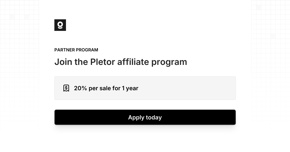Pletor Affiliate Program | Dub