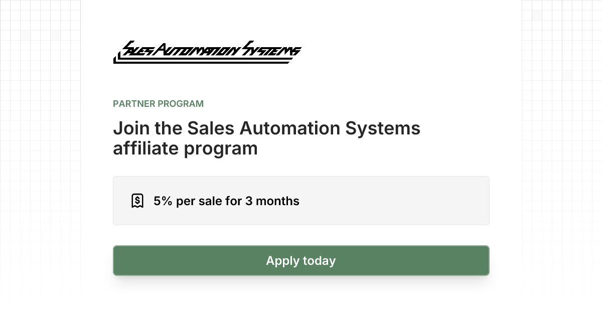 Sales Automation Systems Affiliate Program | Dub